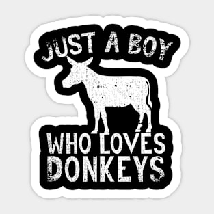 Just A Boy Who Loves Donkeys Sticker